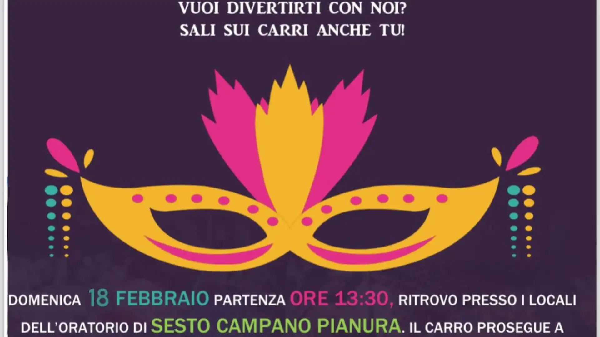 Sesto Campano: un Carnevale ricco di eventi tra carri , colori e tante sorprese. Consulta il programma degli eventi.